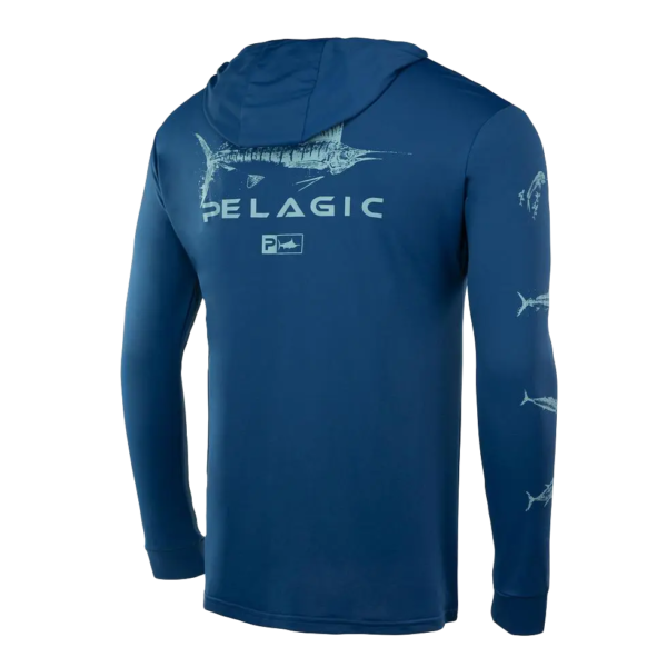 Pelagic Aquatek Hoodie Gyotaku - Smokey Blue - Bild 2