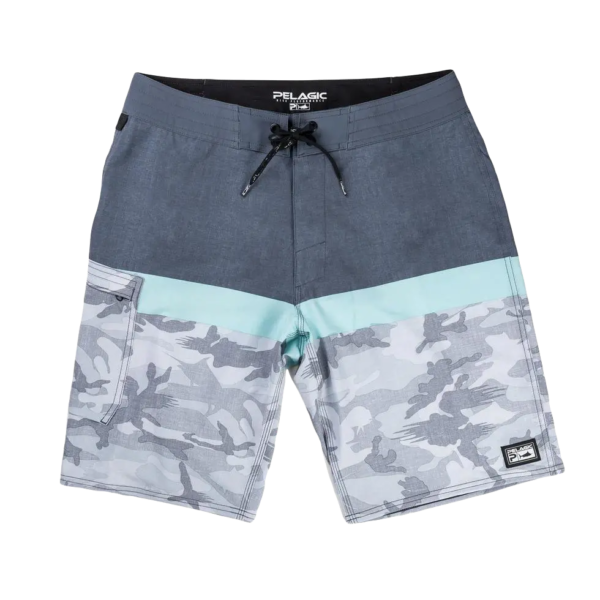Pelagic Blue Water Fish Camo Stacked - Light Gray