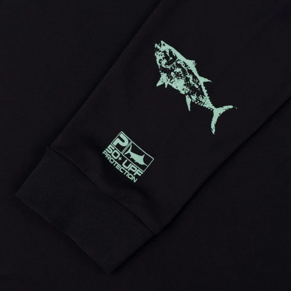 Pelagic Aquatek Hoodie Gyotaku - Black - Image 6