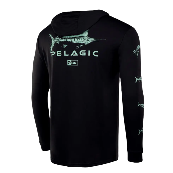 Pelagic Aquatek Hoodie Gyotaku - Black - Image 2