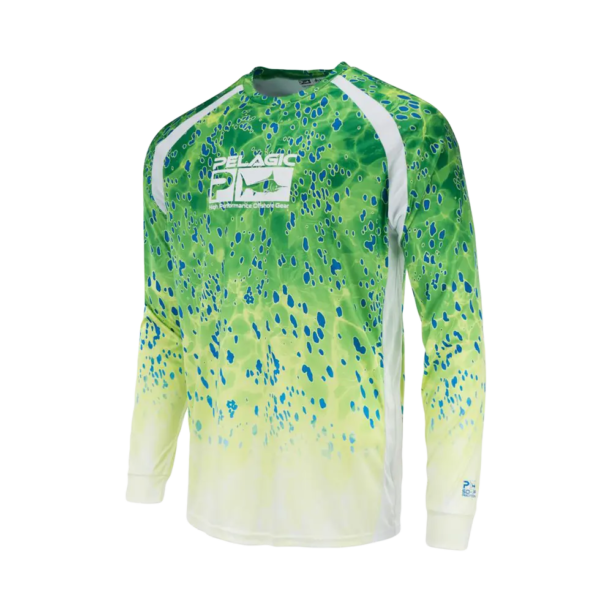 Pelagic Vaportek Dorado Long Sleeve Fishing Shirt Green