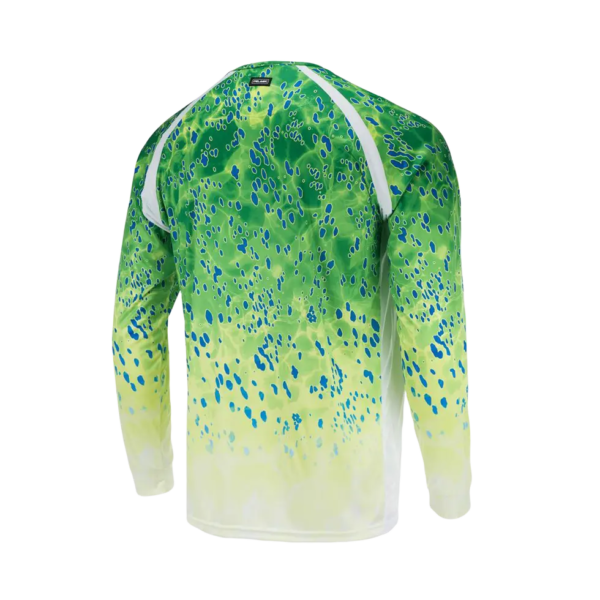 Pelagic Vaportek Dorado Long Sleeve Fishing Shirt Green - Image 2