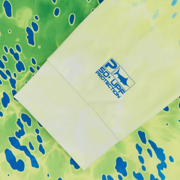 Pelagic Vaportek Dorado Long Sleeve Fishing Shirt Green - Image 4