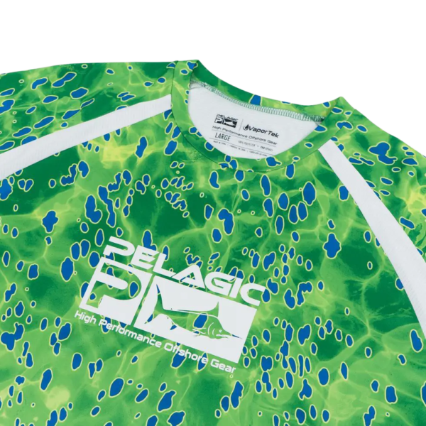 Pelagic Vaportek Dorado Long Sleeve Fishing Shirt Green - Image 3