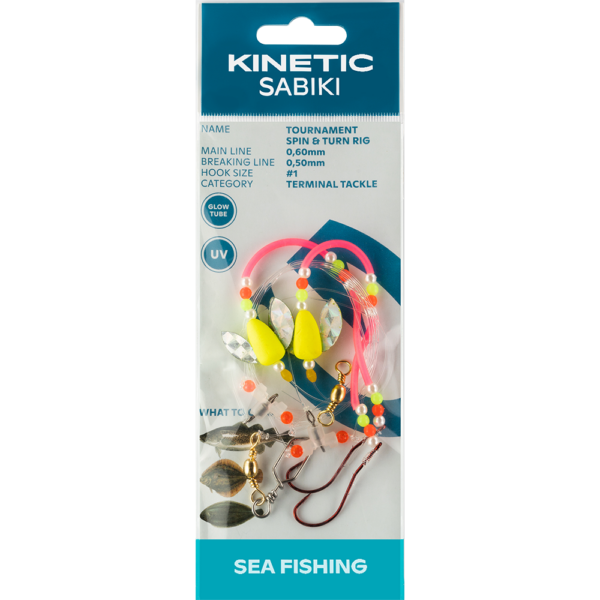 Kinetic Sabiki Tournament Spin&Turn #1 - Chartreuse/Pink