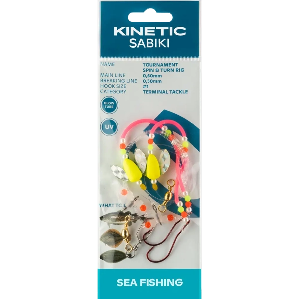 Kinetic Sabiki Tournament Spin&Turn #1 - Chartreuse/Pink