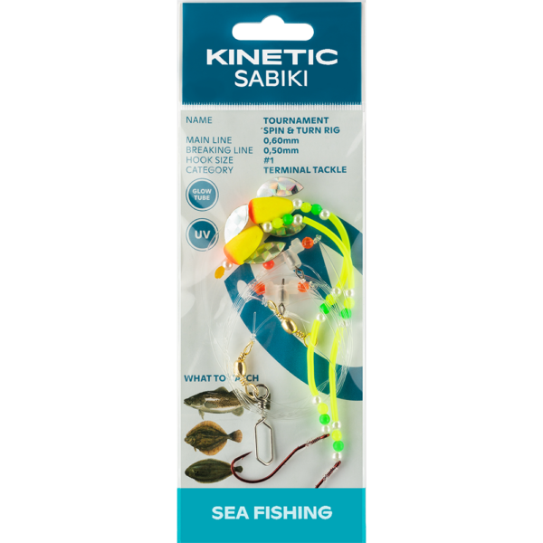 Kinetic Sabiki Tournament Spin&Turn #1 - Pink/Yellow