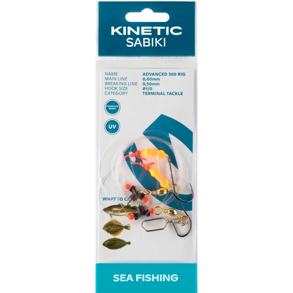 Kinetic Sabiki Advanced 360 #1/0 Yellow/Orange