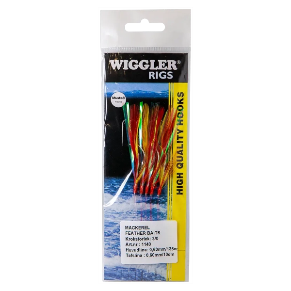 Wiggler Mackerel Feather Baits 3/0 - 0.60 mm