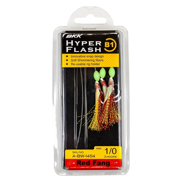 BKK Hyper Flash Rig - B1 Red Fang (Glow hook)