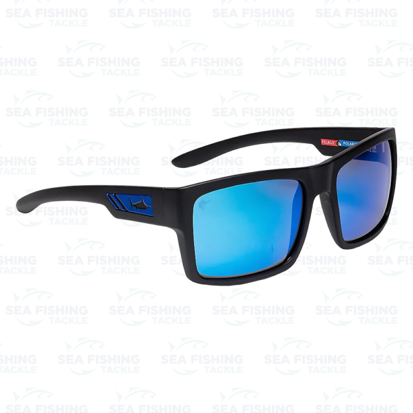Pelagic Shark Bite Polarized Mineral Glass™ - Matte Black Blue Mirror - Bild 2
