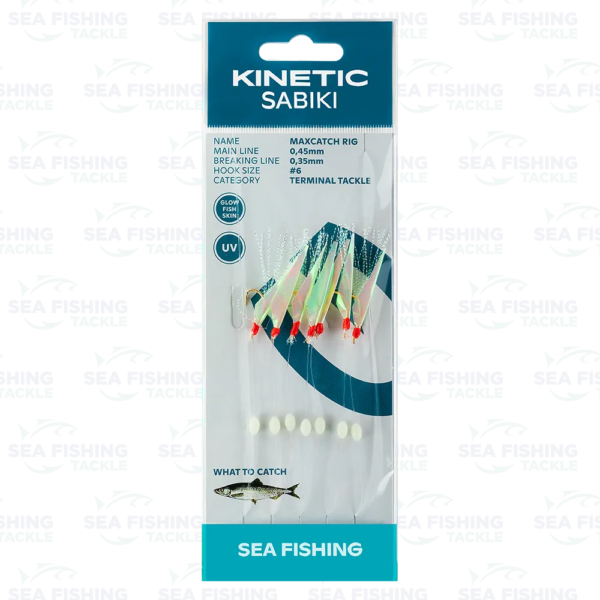 Kinetic Sabiki Maxcatch #6 Glow Fishskin/Mix