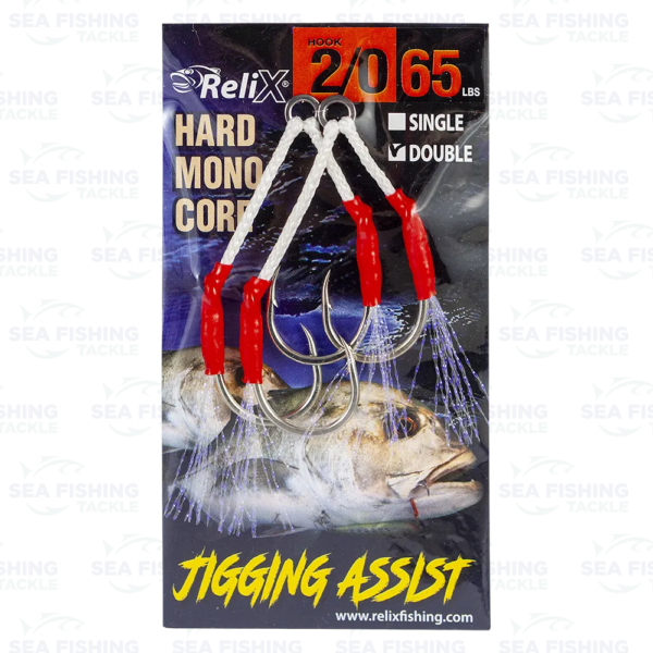 Relix Jigging Assist Double Hooks w. Tinsel