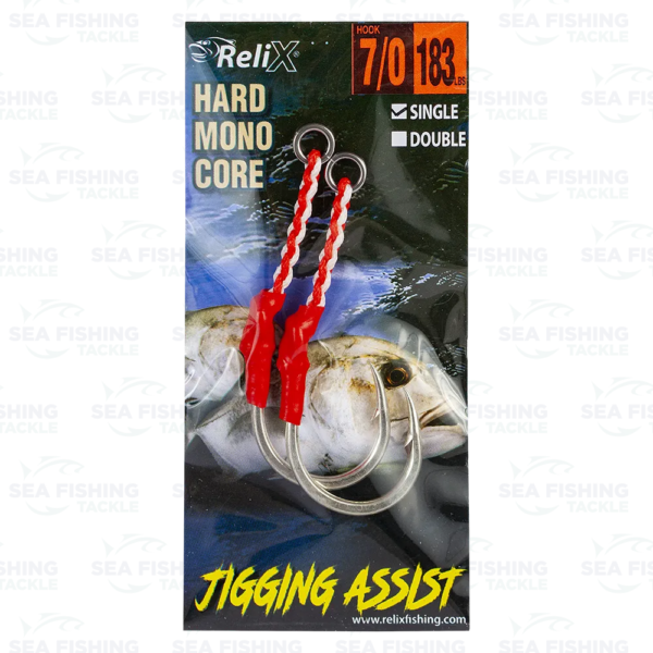 Relix Jigging Assist Single Hook - Red/white - Image 2