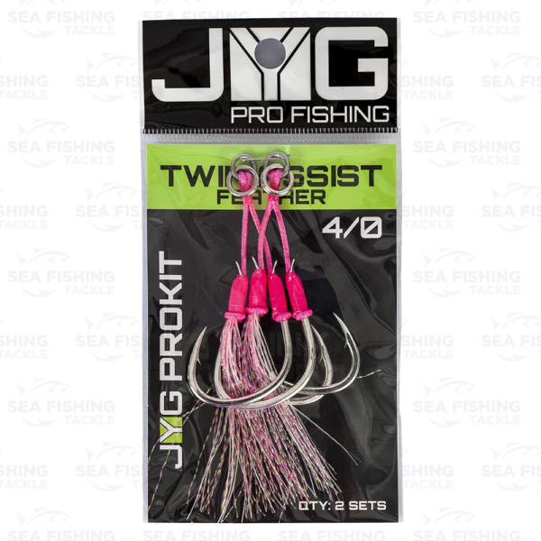 Jyg Pro Twin Assist Hooks - Pink Feather