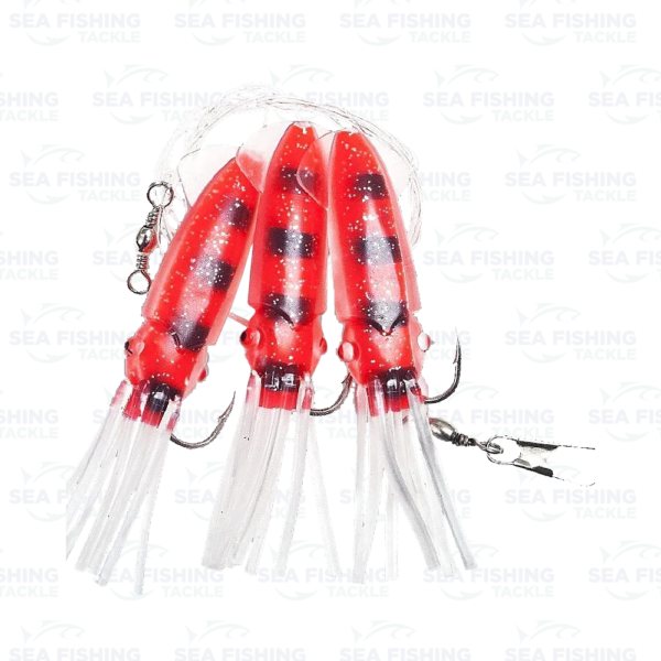 Fladen Winged Octopus Red/Black 3 pcs - 8/0