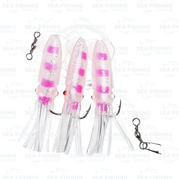Fladen Winged Octopus White/Pink 3 pcs - 8/0