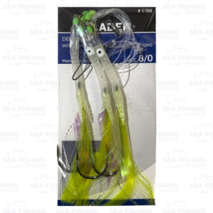 Fladen Deep sea rig 8/0, luminous tube, feathers, beads & spoons