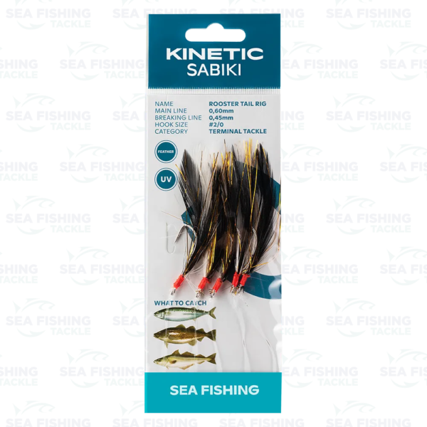 Kinetic Sabiki Rooster tail #2/0 Black/Copper Flash