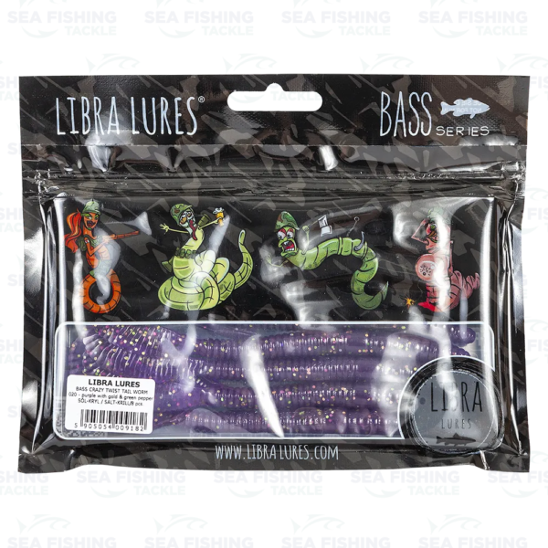 Libra Lures- Bass Crazy Twist Tail Worm - Image 11