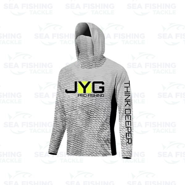 Jyg Pro Hooded Facemask Fishing Shirt Light Grey