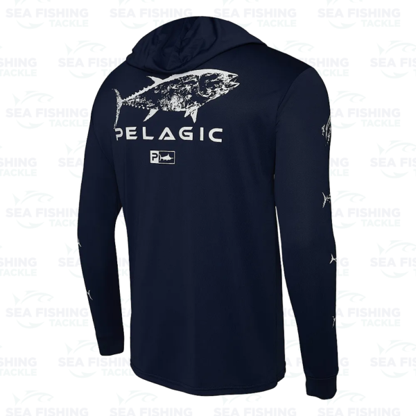 Pelagic Aquatek Hoodie Gyotaku - Navy
