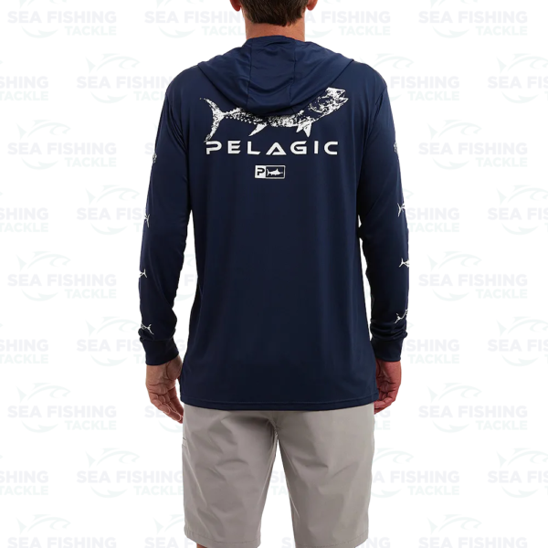 Pelagic Aquatek Hoodie Gyotaku - Navy - Image 6