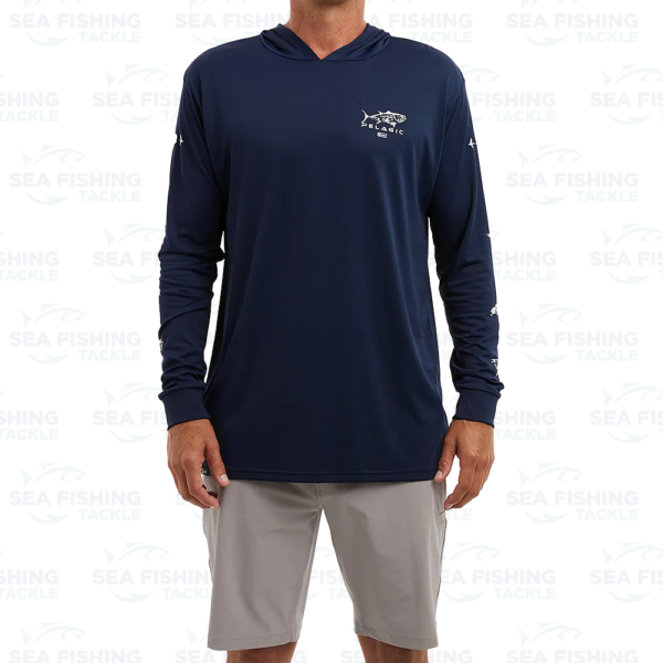 Pelagic Aquatek Hoodie Gyotaku - Navy - Image 3