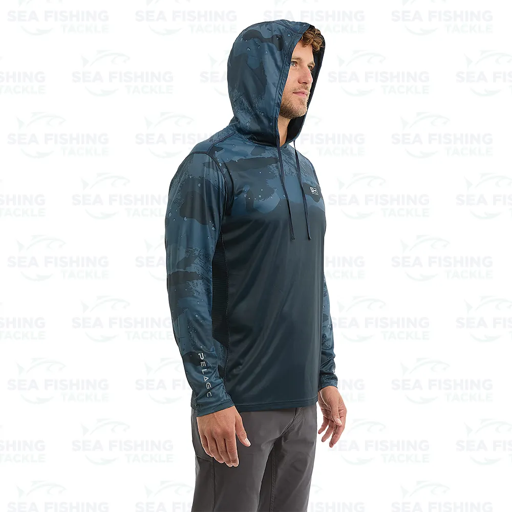 Pelagic Vaportek Hoodie Brush Camo Dark Navy - Image 4