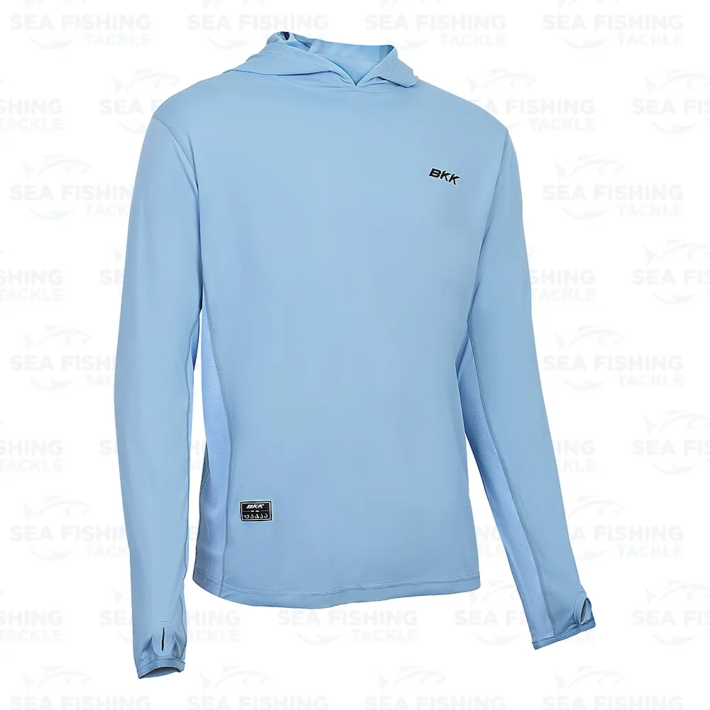 BKK Hooded Long Sleeve Performance Shirt Brand Values Tuna - Light Blue - Image 2